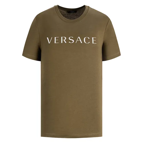Áo Phông Versace Logo Embroidered Brown A87021S A230901 Màu Nâu Size XS
