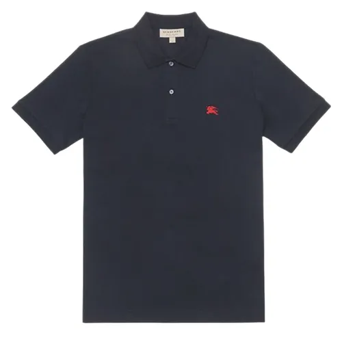 Áo Polo Burberry Oxford Abown With Red Logo 80362481 Màu Xanh Navy