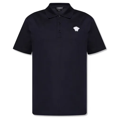 Áo Polo Versace Medusa Logo Embroidered Black A87427 A237141 A2319 Màu Đen Size XS