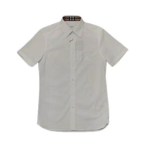 Áo Sơ Mi Burberry Short Sleeve Monogram Motif Stretch Màu Trắng Size M