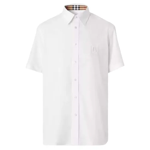 Áo Sơ Mi Burberry Square Logo Embroidered White 8061864 Màu Trắng Size L