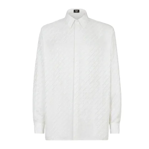 Áo Sơ Mi Fendi FF Logo Printed White FS0585 AL2N F0QA0 Màu Trắng Size 40