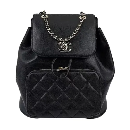 Túi xách Chanel Balo - Balo Chanel Backpack Grained Calfskin & Gold Màu Đen - Vua Hàng Hiệu