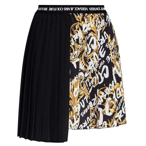 Chân Váy Versace Jeans Couture Pleated Skirt With Baroque Print 73HAE8A1 NS166 G89 Màu Đen Size 38