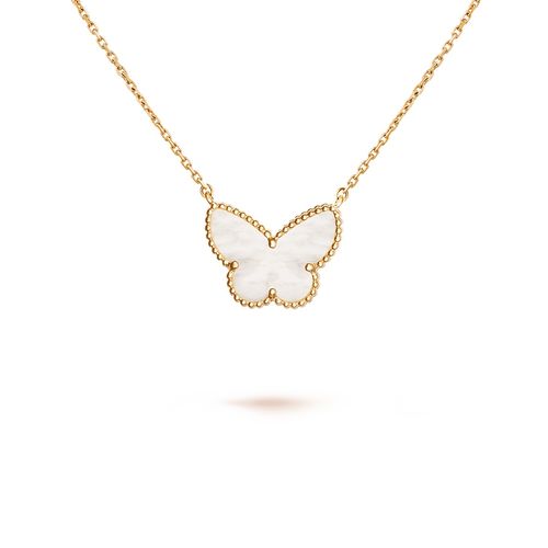 Dây Chuyền Van Cleef & Arpels Lucky Alhambra Butterfly Pendant 18K Yellow Gold, Mother-Of-Pearl Màu Vàng Gold Size 15mm (Chế Tác)