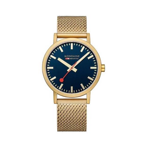 Đồng Hồ Nam Mondaine Classic Deep Ocean Blue Golden Stainless Steel Watch A660.30360.40SBM - 40mm Màu Vàng-3