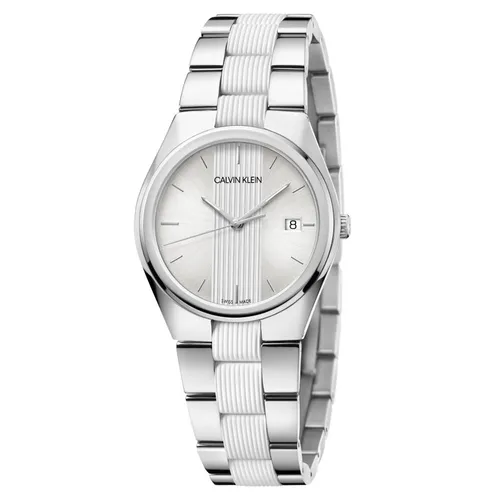 Đồng hồ - Đồng Hồ Nữ Calvin Klein CK Contra Quartz Silver Dial Ladies Watch K9E231K6 Màu Bạc - Vua Hàng Hiệu