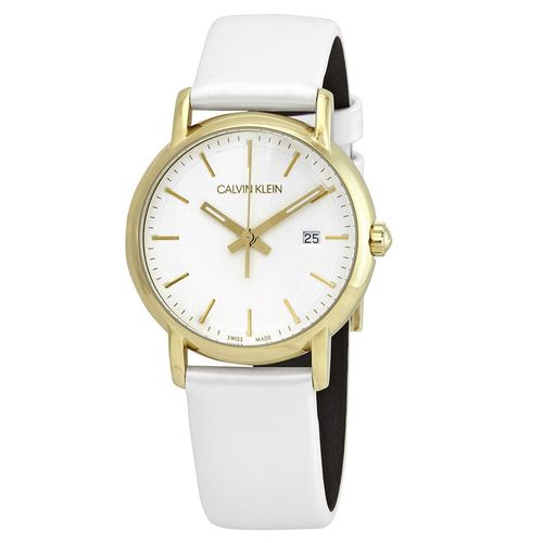 Đồng Hồ Nữ Calvin Klein Established Quartz Silver Dial Watch K9H235L6 Màu Trắng