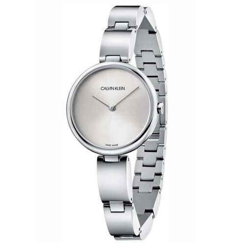 Đồng Hồ Nữ Calvin Klein Women K9U23146 Wavy 32mm Silver Dial Stainless Steel Watch Màu Bạc
