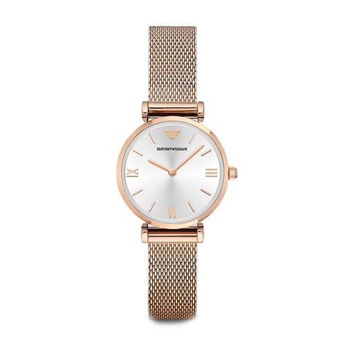 Đồng Hồ Nữ Emporio Armani Women's Two-Hand Rose Gold-Tone Stainless Steel Watch AR1956 Màu Vàng Hồng