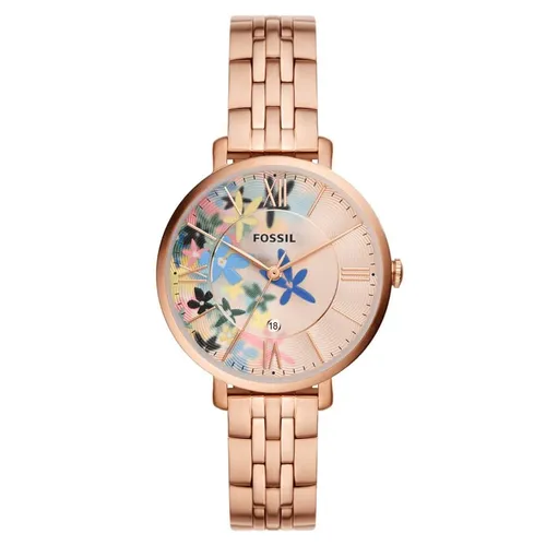 Đồng Hồ Nữ Fossil Jacqueline Dây Thép Không Gỉ ES5185 Màu Vàng Hồng