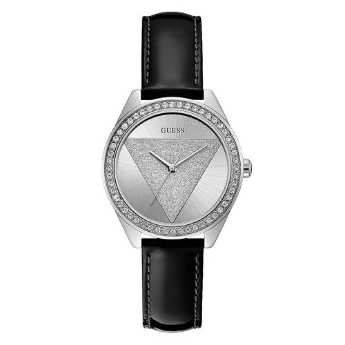 Đồng Hồ Nữ Guess Women's Black Leather Watch 36mm U0884L3 Màu Đen Bạc