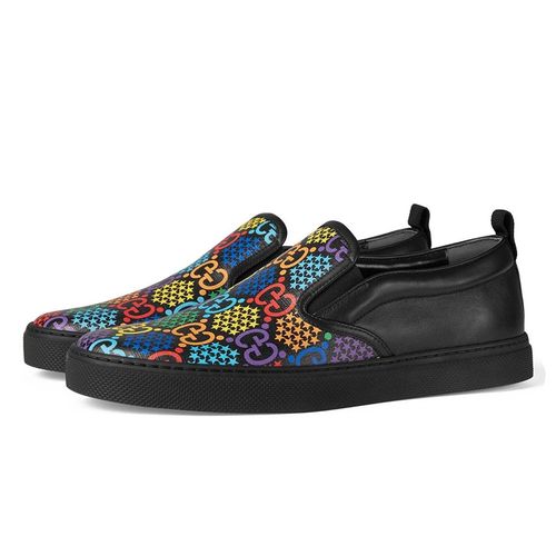 Giày Gucci Black 'Psychedelic' Slip-On Sneakers Màu Đen