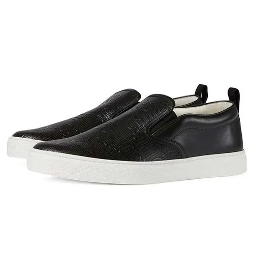 Giày Gucci Giày Slip On - Giày Gucci GG-Embossed Slip-On Sneakers Màu Đen Size 42 - Vua Hàng Hiệu