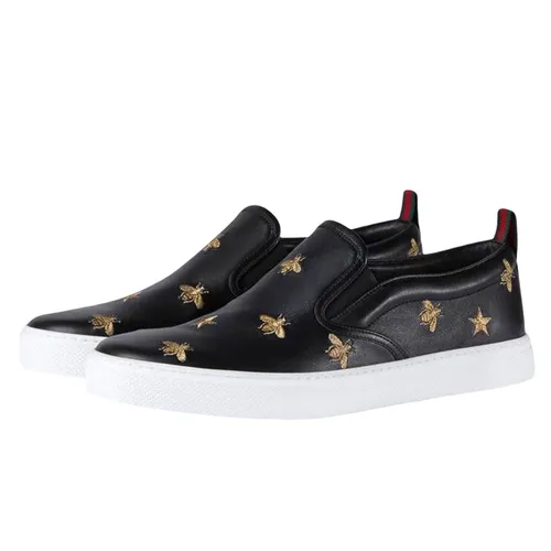 Giày Gucci Leather Slip-on Sneaker With Bees Màu Đen Size 39.5