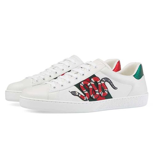 Giày Gucci Men's Ace Embroidered Sneaker Màu Trắng Size 6-6