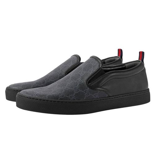 Giày Gucci Men's GG Supreme Sneakers Slip-On Màu Đen Size 39.5-6
