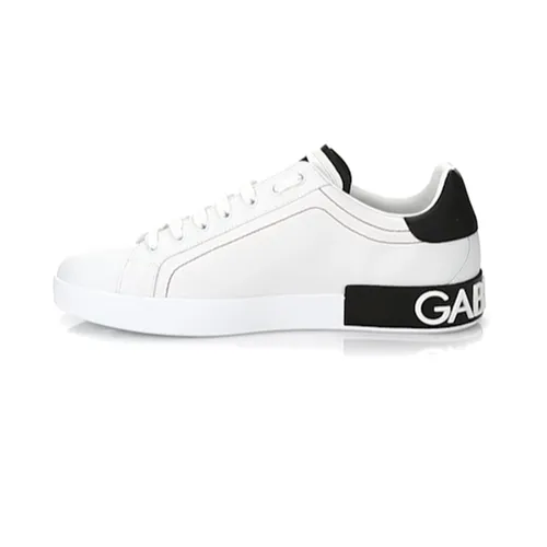 Giày Sneakers Dolce & Gabbana D&G Calfskin Nappa Portofino CS1760 AH52689697 Màu Đen Trắng Size 42