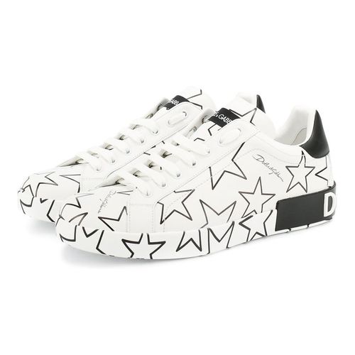 Giày Sneakers Dolce & Gabbana White Leather Màu Đen Trắng Size 39