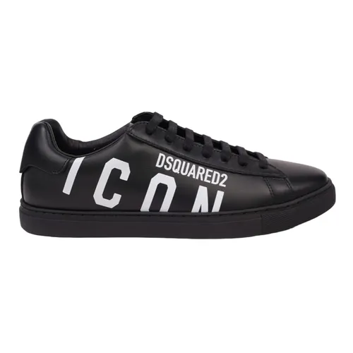 Giày Sneakers Dsquared2 Icon Logo Tennis Leather 202431LSN000002 M063 Màu Đen Size 41.5