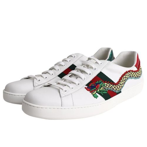 Giày Thể Thao Gucci White Dragon Ace Sneakers Màu Trắng Size 5