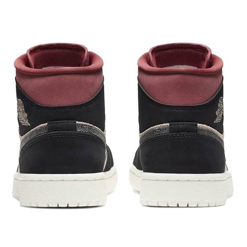 Giày Thể Thao Nike Jordan 1 Mid Canyon Rust Màu Đen Đỏ Size 36-5