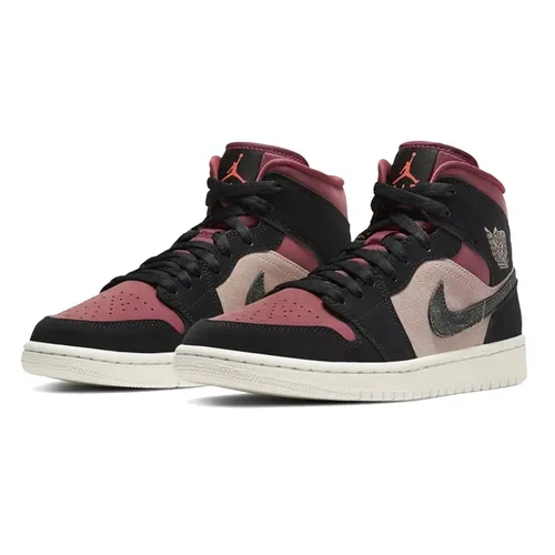 Giày Thể Thao Nike Jordan 1 Mid Canyon Rust Màu Đen Đỏ Size 42