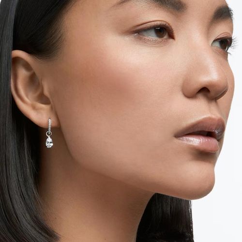 Khuyên Tai Swarovski Attract Drop Earrings Pear Cut Rhodium Plated 5563119 Màu Trắng Bạc-4