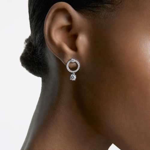 Khuyên Tai Swarovski Earrings Attract Circle Pe Cir 5563278 Silver Màu Trắng Bạc-1