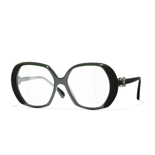 Kính Mắt Cận Chanel Square Eyeglasses CH3418QB 1702 Màu Xanh Lá Đậm