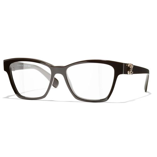 Kính Mắt Cận Nữ Chanel Square Eyeglasses 3420QB 1460 52 Màu Nâu