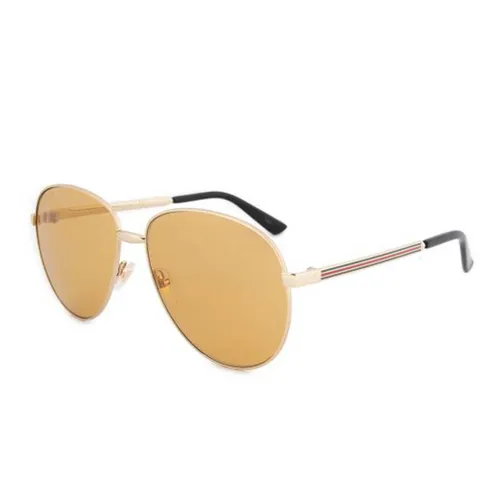Kính Mát Gucci Brown Aviator Unisex Sunglasses GG0138S 002 61