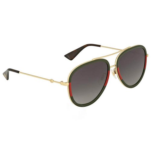 Kính Mát Gucci Grey Gradient Aviator Sunglasses GG0062S 003 57
