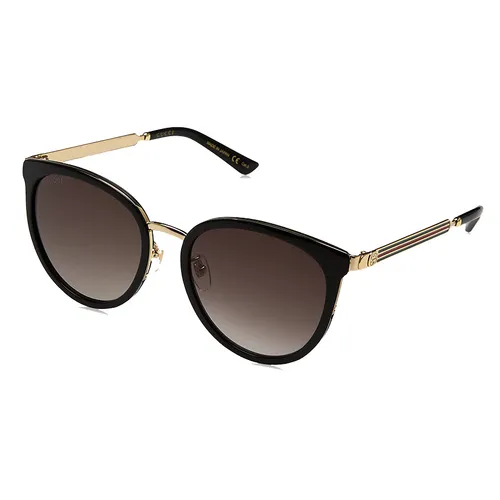 Kính Mát Gucci Grey Gradient Round Ladies Sunglasses GG0077SK 001 56 Màu Xám Gradient