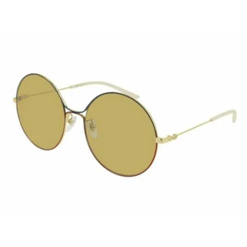 Kính Mát Gucci Yellow Round Ladies Sunglasses GG0395S 005 59
