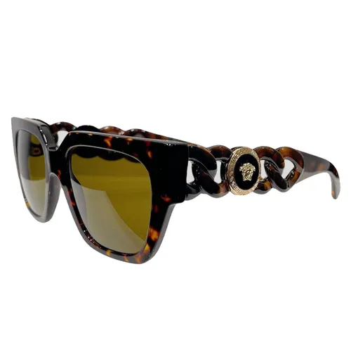 Kính Mát Versace Havana Gọng Xích Mix Charm Medusa Màu Đen - Kính mắt - Vua Hàng Hiệu