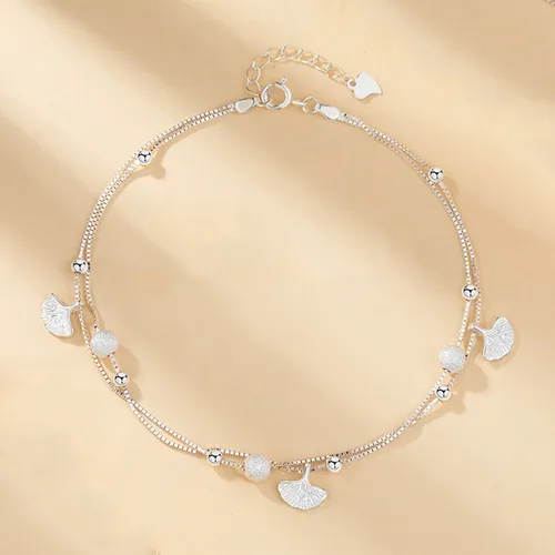 Lắc Chân LiLi Jewelry Dây Đôi Đính Bi Tròn Lili_375138 Màu Bạc - Trang sức - Vua Hàng Hiệu