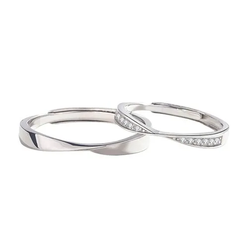Nhẫn Đôi LiLi Jewelry Vô Cực Khắc Tên Chữ Theo Yêu Cầu Couple Lili_163118 Màu Bạc