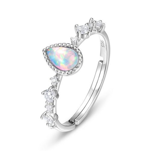 Nhẫn LiLi Jewelry Đính Đá Opal Hình Giọt Nước Lili_879391 Màu Bạc