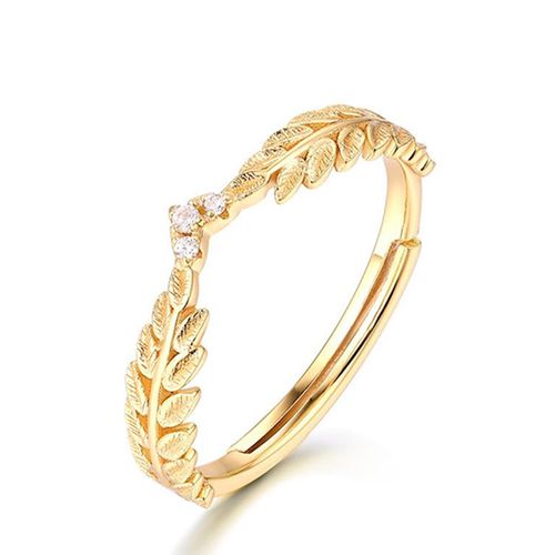 Nhẫn LiLi Jewelry Hình Cành Oliu Đính Đá Cz Lili_114577 Màu Vàng