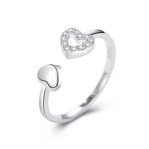 Nhẫn LiLi Jewelry Hình Trái Tim Đính Đá Cz Lili_377767 Màu Bạc