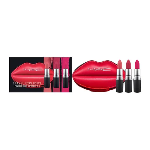 Son Môi - Set Son MAC Travel Exclusive Powder Kiss Lipstick (3 x 3g) - Vua Hàng Hiệu