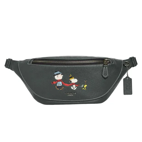 Túi Đeo Chéo Nam Coach x Peanuts Warren Belt Bag With Snoopy Motif CE618 Màu Xanh Green