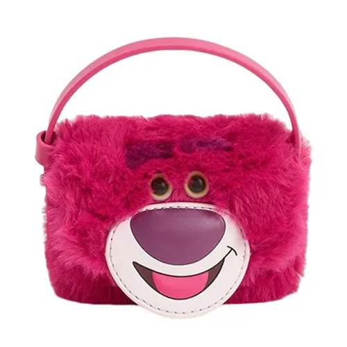 Túi Đeo Chéo Nữ Charles & Keith CNK Girls' Furry Lotso Mini Bag Fuchsia 80781946 Màu Hồng Size XXS
