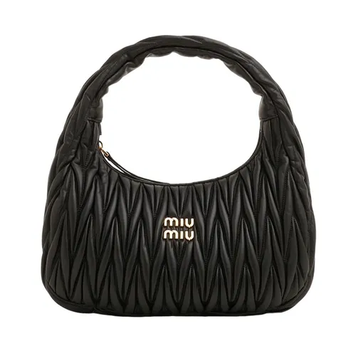 Túi xách - Túi Đeo Vai Miu Miu Wander Matelassé Leather Bag 5BC108 N88 F0002 Màu Đen - Vua Hàng Hiệu