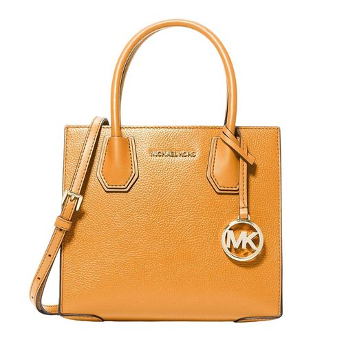 Túi Xách Michael Kors Mercer Pebbled Leather Marigold Messenger Bag Honeycomb 35S1GM9M2L Màu Vàng Nghệ