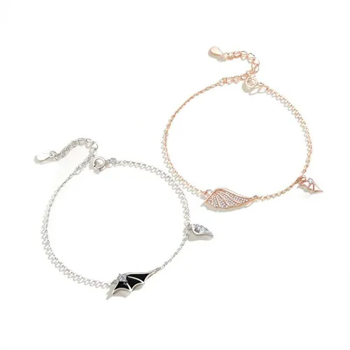 Vòng Đeo Tay Đôi LiLi Jewelry Đính Đá CZ Lili_211775 Màu Vàng Hồng - Bạc - Trang sức - Vua Hàng Hiệu