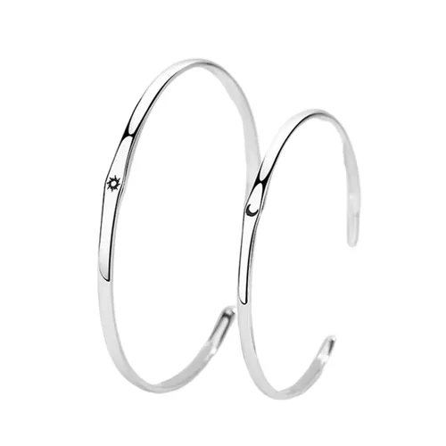 Vòng Đeo Tay Đôi LiLi Jewelry Sun And Moon Lili_836993 Màu Bạc - Trang sức - Vua Hàng Hiệu