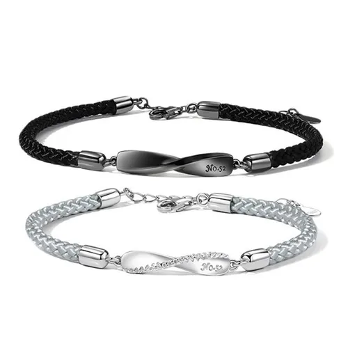 Vòng Đeo Tay Đôi Nam/Nữ LiLi Jewelry Forever Love Lili_986852 Màu Đen/Bạc - Trang sức - Vua Hàng Hiệu