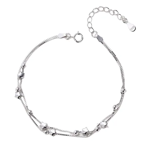 Lili Jewelry Nữ Vòng đeo tay Bạc 925 - Vòng Đeo Tay LiLi Jewelry Dây Đôi Hình Ngôi Sao Lili_379215 Màu Bạc - Vua Hàng Hiệu